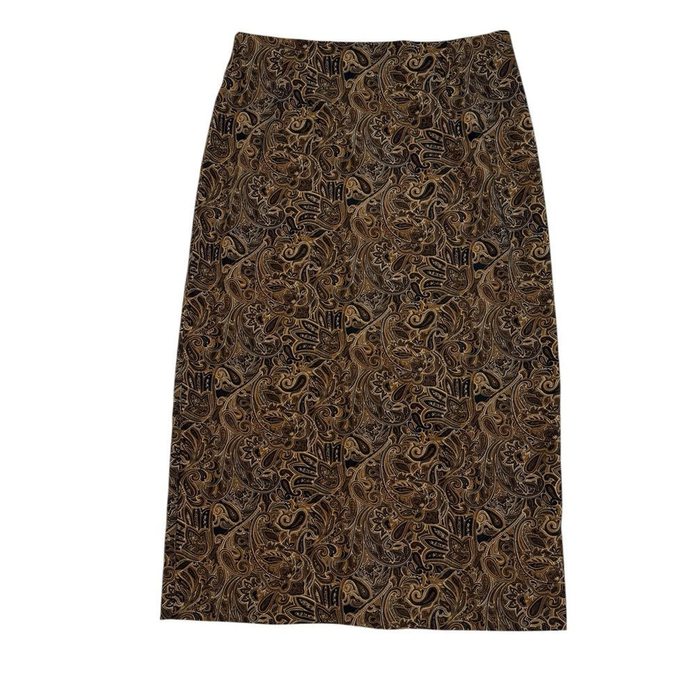 Briggs New York Women’s 16 Brown Paisley Maxi Skirt Classic Grandmacore